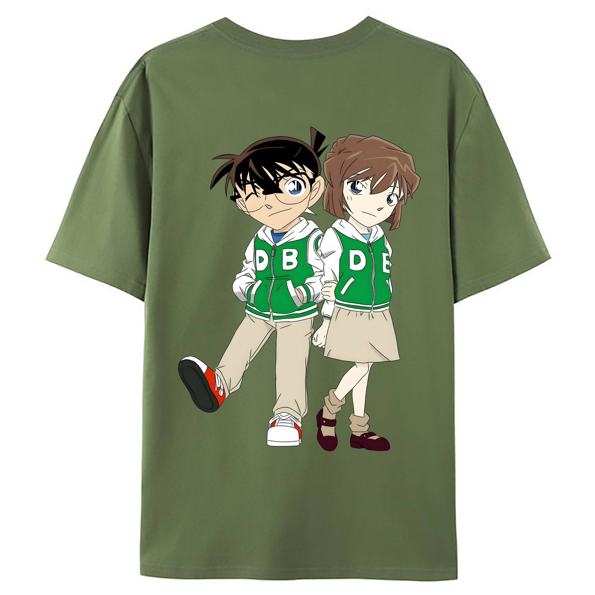 （画像用） 名探偵コナン 江戸川 コナン Detective Conan Conan Edogawa 綿100％ メンズ半袖Tシャツ（バックプリント） 通気性